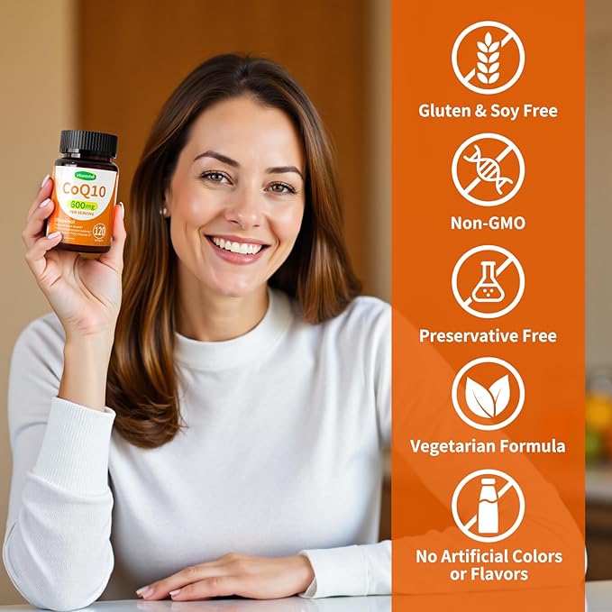 CoQ10 600 mg Softgels – Ubiquinol Coq 10 High Absorption Coenzyme Q10 &amp CoQ-10 Supplement for Energy Heart &amp Antioxidant Support 120 Count