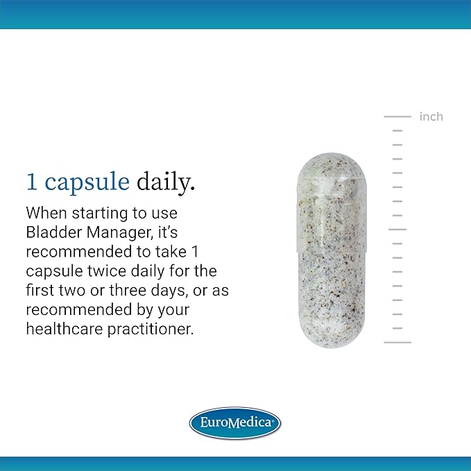 EuroMedica Bladder Manager - Bladder Support Supplement - Dietary Supplement with Angelica Leaf Extract - Vegan Capsules to Aid Urinary Tract Function &amp Health - 30 Capsules