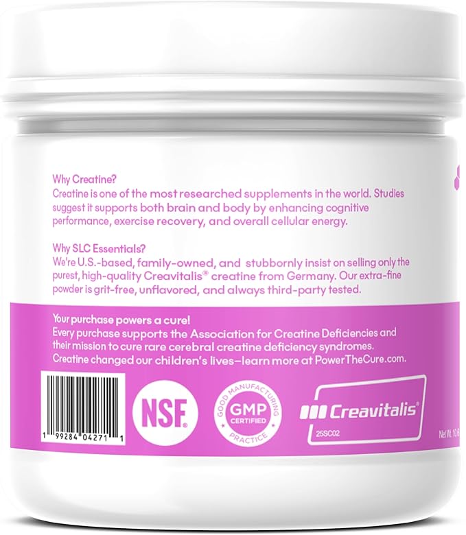 Creatine Monohydrate Powder | 100% Pure Micronized Creavitalis® | German-Made | Unflavored No Fillers | Supports Muscle Strength Recovery &amp Cognitive Energy | 5g Servings