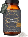 Ancient + Brave True Creatine+ Powder 6.34oz (Ap 30 Servings) Monohydrate Creatine Supplement with Taurine Magnesium and Vitamin D Supplement Womens Creatine Powder for Energy and Performance