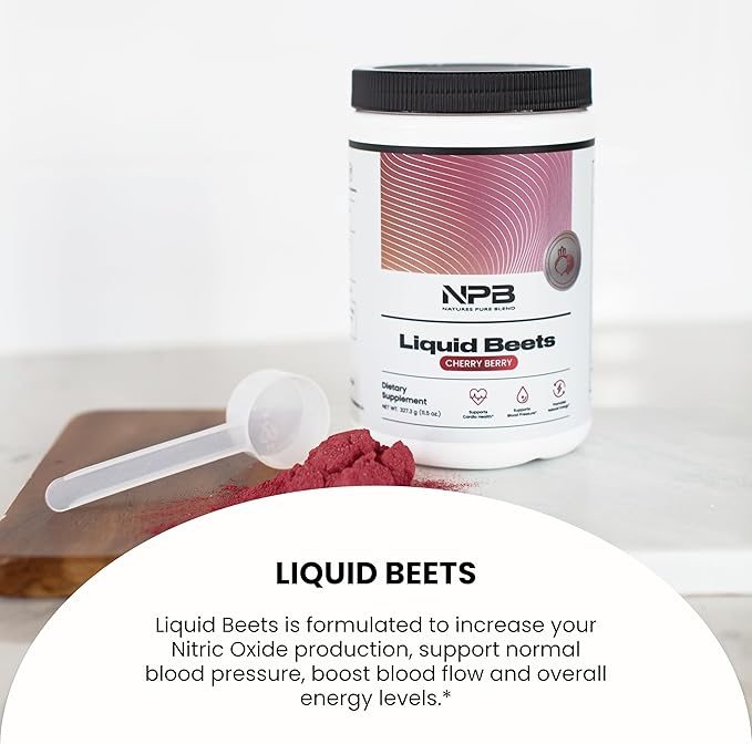 Nature's Pure Blend Nitric Oxide Flow &amp Liquid Beets Bundle - Blood Pressure Support Circulation Increase - Organic Beet Root Powder 8000mg