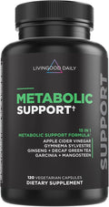 Livingood Daily Metabolism Booster for Women &amp Men Metabolic Support (120 Vegetarian Capsules) - Metabolism Boost Supplement Supports Digestive &amp Heart Health - Non-GMO Gluten-Free &amp Ve