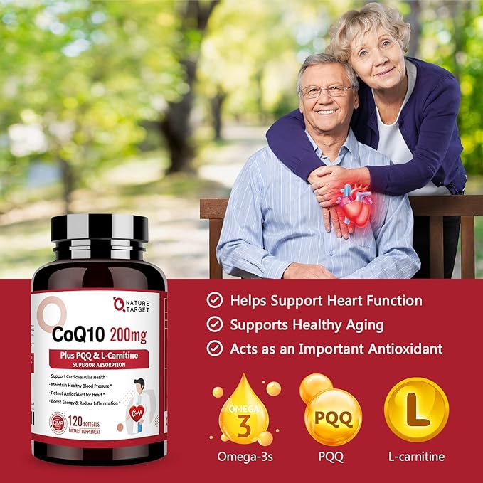 NATURE TARGET Probiotics Powder Supplement for Women &amp CoQ10-200mg with PQQ L-Carnitine &amp Omega-3s High Absorption
