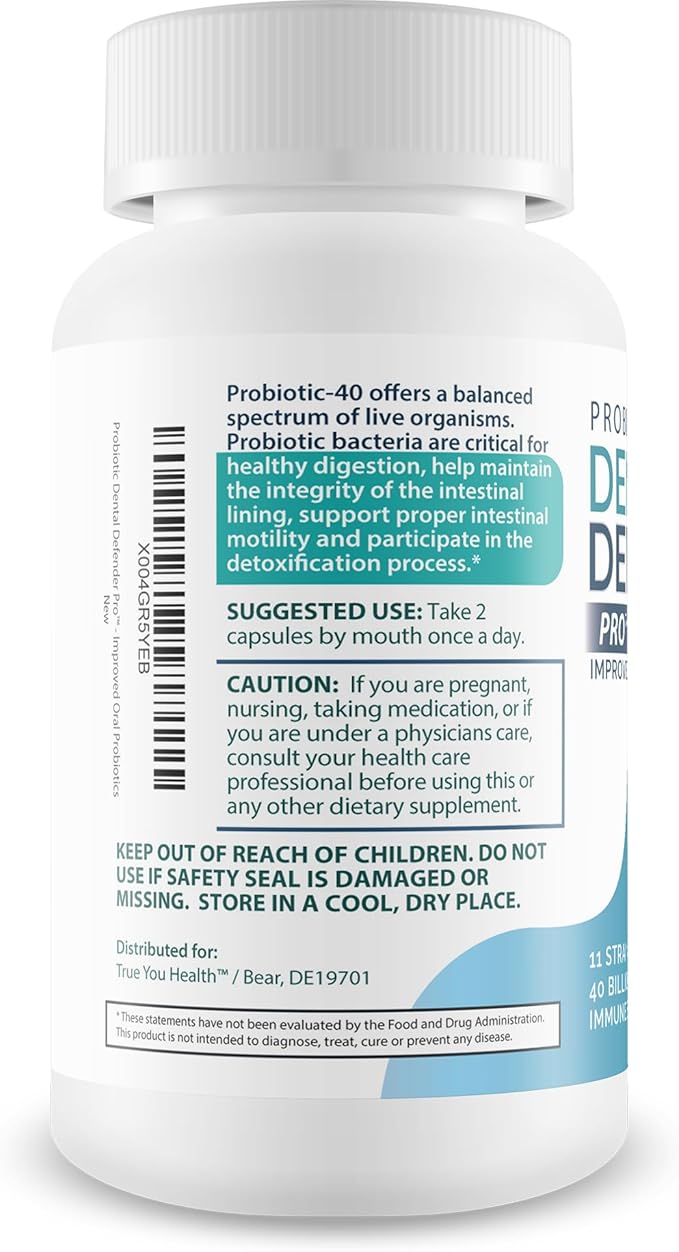 Probiotic Dental Defender Pro - Our Best Oral Probiotics for Teeth and Gums - Healthy Teeth Vitamins Supplements - Oral Health Probiotics - Probiotic Dental Supplements for Teeth Enamel Supplement