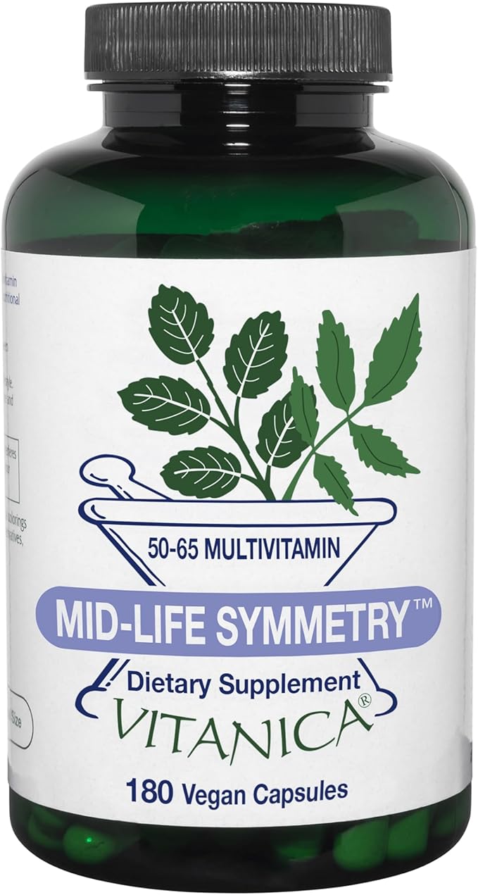 Vitanica - Mid-Life Symmetry 50-65 High Potency Daily Multivitamin and Mineral Vegan 180 Capsules