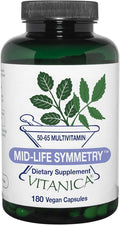 Vitanica - Mid-Life Symmetry 50-65 High Potency Daily Multivitamin and Mineral Vegan 180 Capsules