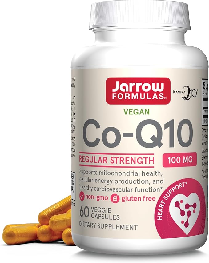 Jarrow Formulas Co-Q10 100 mg - Antioxidant Support for Mitochondrial Health Cellular Energy Production &amp Healthy Cardiovascular Function - 60 Veggie Capsules - Non-GMO - Gluten Free