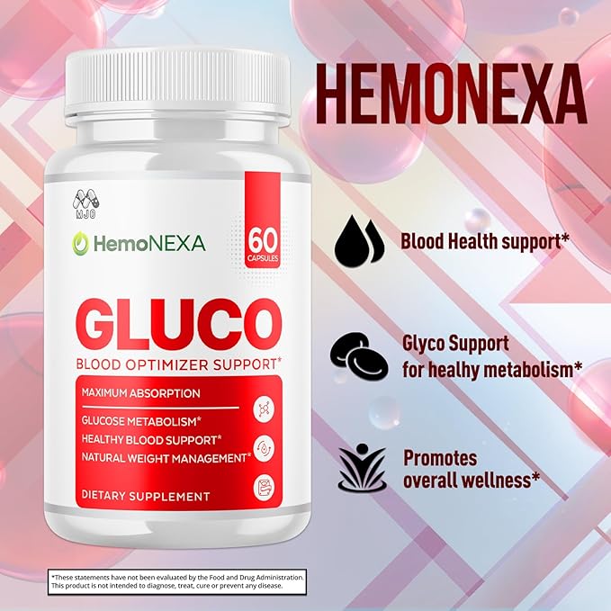HemoNexa Capsules Official Hemo Nexa Blood Health Support Pills with All Natural Ingredients Advanced Health &amp Wellness Support Formula with Max Strength Vitamins for Women &amp Men (60 Capsule