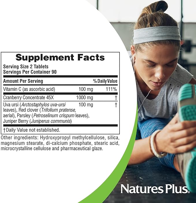 NaturesPlus Ultra Cranberry 1000-180 Sustained Release Tablets Pack of 2 - Supports a Healthy Urinary Tract - Non-GMO Vegetarian Gluten Free - 180 Total Servings