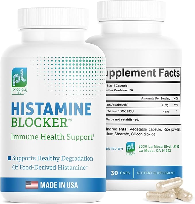 DAO Supplements Histamine Blocker – Advanced DAO Enzyme Formula and Vitamin C for Histamine Digest &amp Intolerance Support – Diamine Oxidase DAO Supplement 30 Capsules