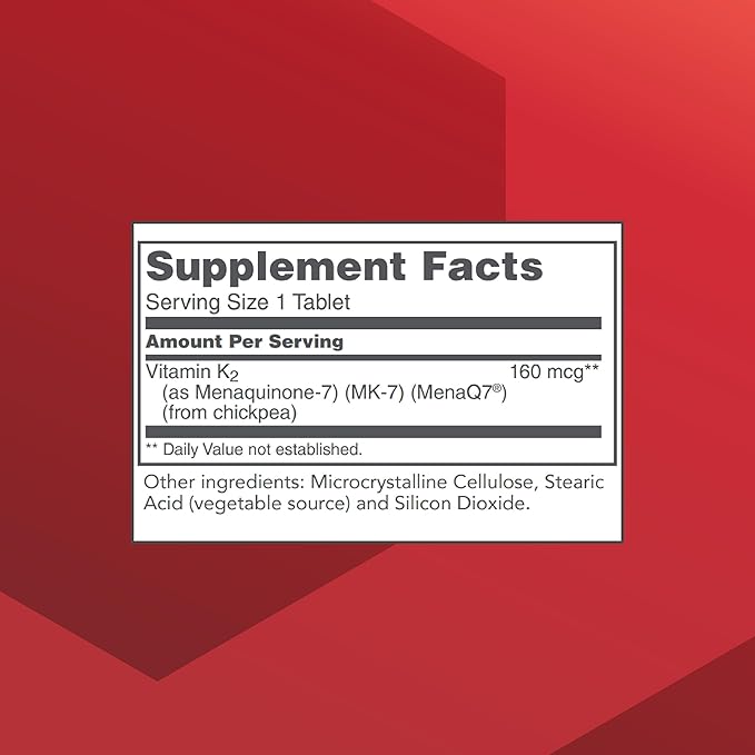 PROTOCOL FOR LIFE BALANCE MK-7 Vitamin K2 160mcg - VIT K Supplement - MK-7 Vitamin K2 Life Balance - Support Bone Health &amp Vascular Elasticity - Non-GMO &amp Vegan - 60 Tablets