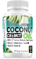 Coconut Oil Softgels Coconut Oil Capsules Super GLP-1 Gut Health Digestive Balance &amp Energy Support Cold Pressed Unrefined Non-GMO Keto Friendly Supplement for Daily Use Made in USA