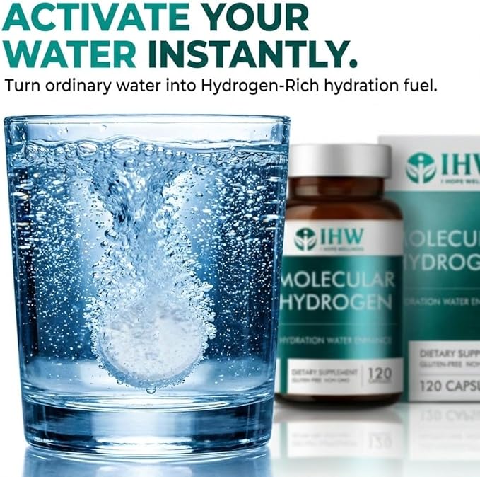 Hydrogen Water Tablets 12ppm with Magnesium 120 Tablets Brain Health Cognition Function Cellular Energy Boost Antioxidant Promote Metabolism Non-GMO &amp Gluten Free