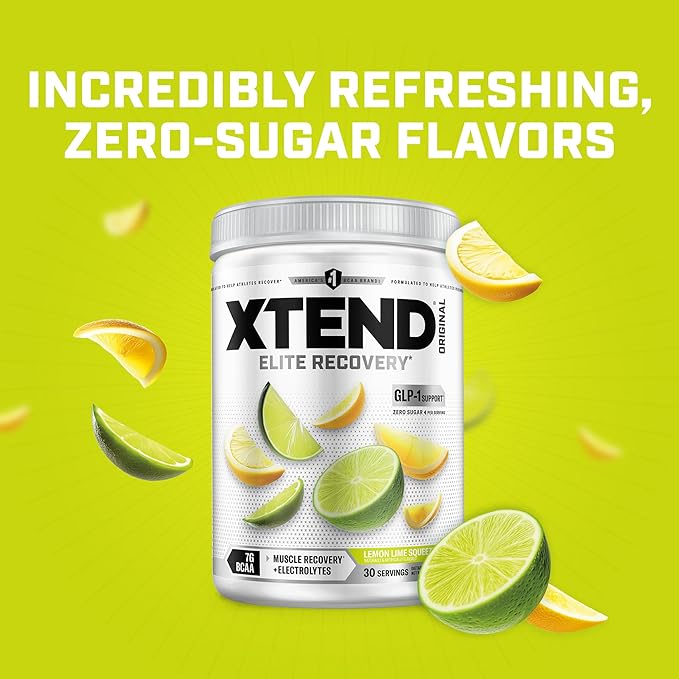 Xtend Original BCAA Powder 7g BCAAs and 2.5g L-Glutamine for Muscle Recovery Hydration and Lean Muscle Sugar Free Intra and Post Workout Drink with Electrolytes Lemon Lime Squeeze 30 Servings