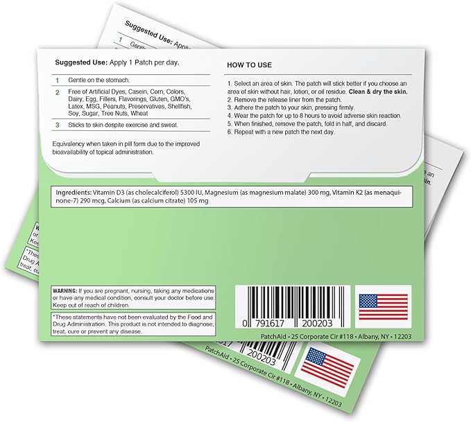 PatchAid D3 Topical Patch 30-Day Supply