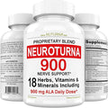 Neuroturna Support Supplement with 900 mg Alpha Lipoic Acid - Advanced ALA Formula for Feet Hands Fingers Legs - Ultra Potent 18 in 1 Natural Vitamins - 180 Capsules