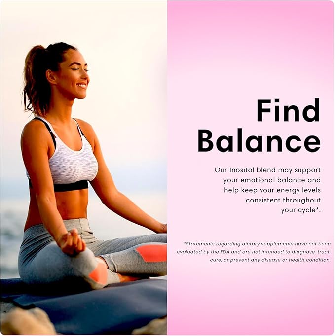 FLEUR Myo-Inositol &amp D-Chiro Inositol Capsules Hormone Balance and Ovarian Function Support for Women Regulates Menstrual Cycle Non-GMO &amp Vegan 90 Capsules