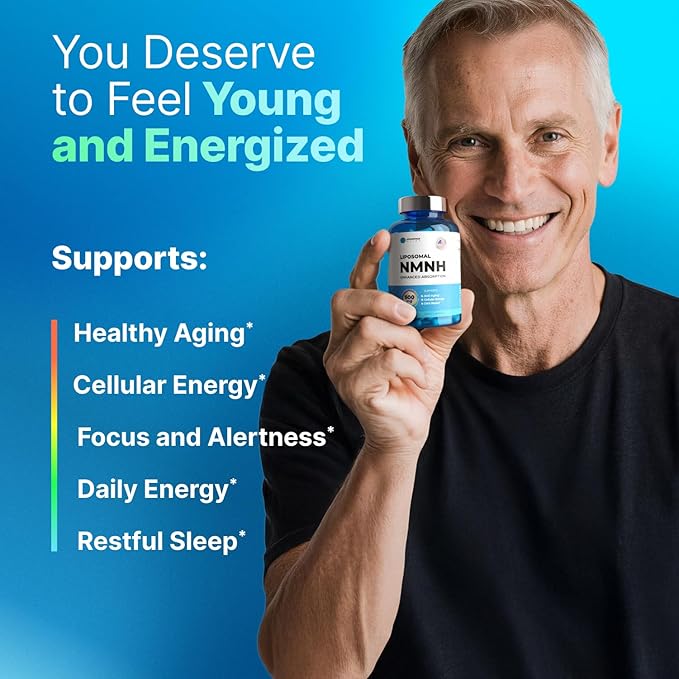 Liposomal NMNH (Dihydronicotinamide Mononucleotide) 500mg - NR Supplement Alternative - Anti Aging NAD Supplement to Boost NAD Plus Levels Energy Focus - High Purity 60 capsules (2 packs)