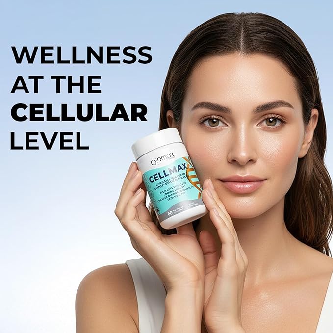 Omax3 Cellmax Healthy Aging Supplement – Supports Cellular Vitality &amp Longevity Antioxidant Formula with PolySea™ Seaweed Extract for Collagen &amp Immune Support – 60 Capsules