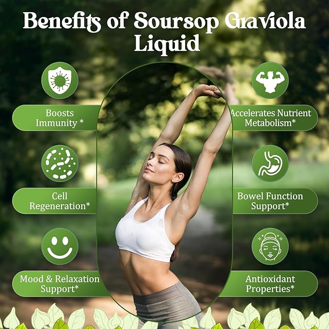 2 Flavors Unflavored &amp Pineapple丨 Soursop Graviola with Sea Moss Liquid Drops 7-in-1 Soursop Bitters Liquid for Digestive Antioxidant Cell Support &amp Regeneration