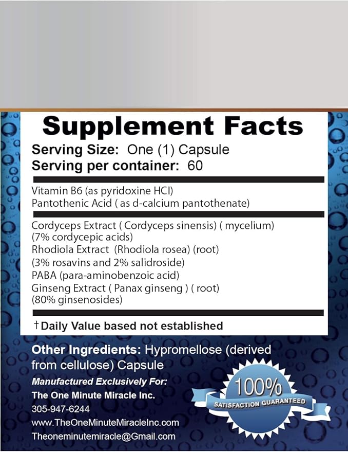 Miracle Adrenal Essence Doctor's Choice - Adratogenic Herbal &amp Vitamins Supplement