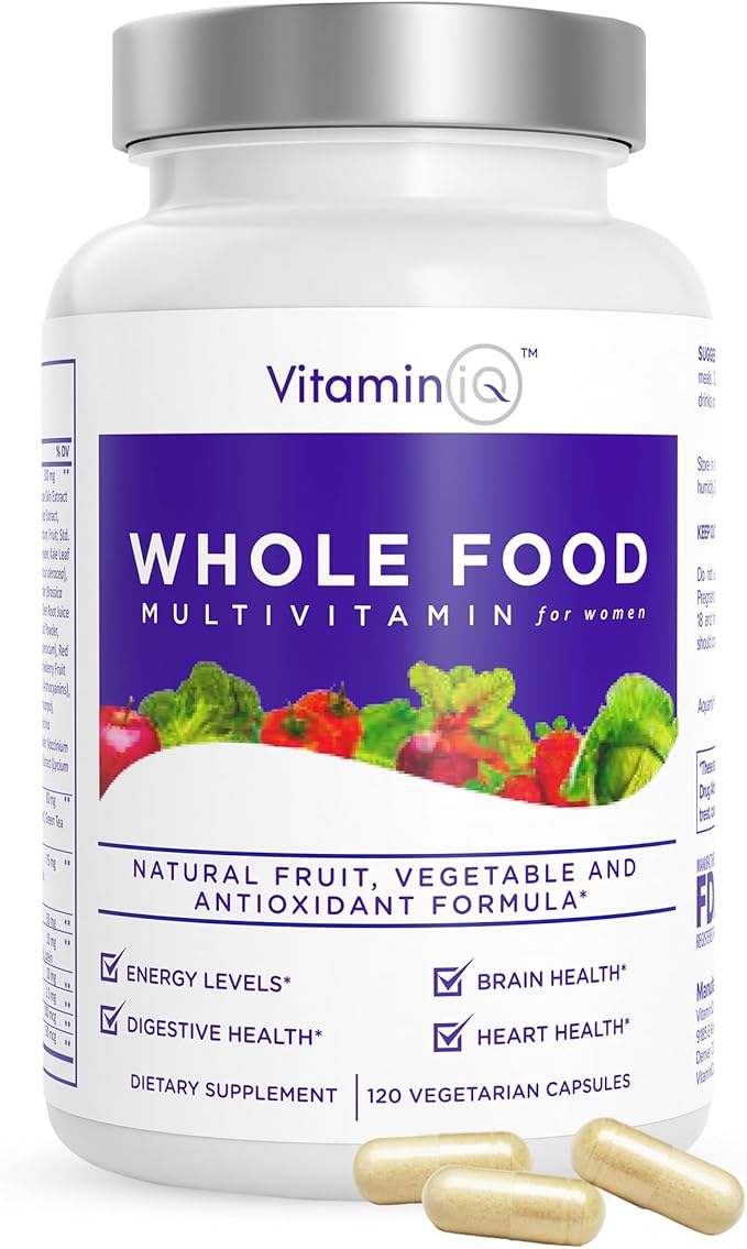 Multivitamin for Women (120 Vegetarian Capsules) Whole Food Vitamin with Essential Nutrients Natural Calcium Magnesium Selenium Zinc Biotin Vitamin A B6 C D3 E K and More