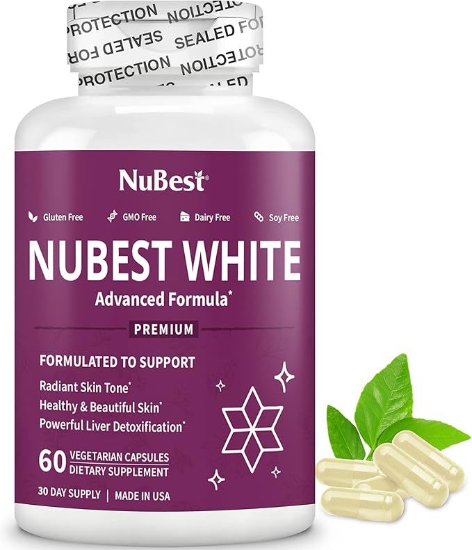 NuBest White - Supports Beautiful and Radiant Skin with Glutathione Milk Thistle Extract L-Cysteine Precious Herbs and Vitamins (3 Pack)