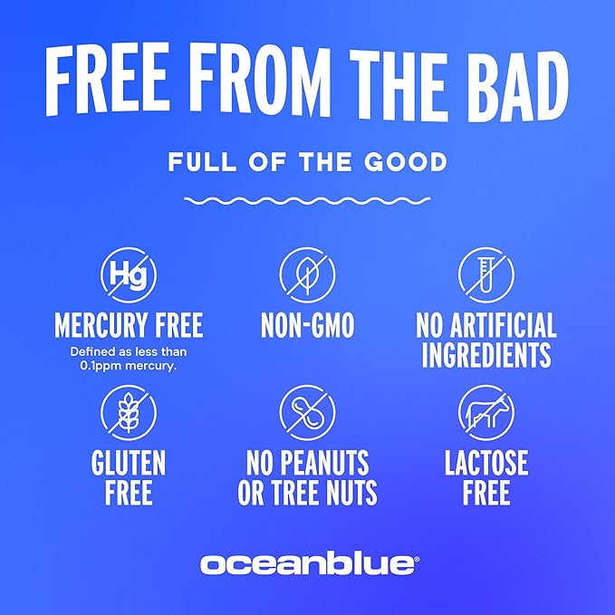 Oceanblue Professional Omega-3 2100mg Fish Oil Supplement Triple Strength High Potency EPA DHA &amp DPA Burpless Wild-Caught Natural Orange Flavor 60 Softgels (Pack of 1)