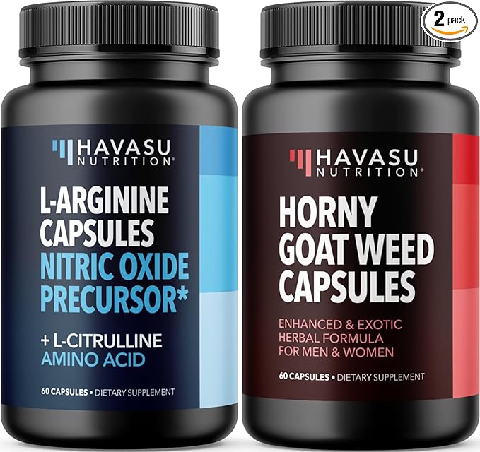 HAVASU NUTRITION Horny Goat Weed Capsules (30 Servings) &amp L Arginine L Citrulline Supplement (30 Servings)
