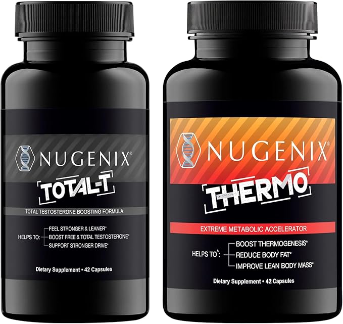 Nugenix Thermo Fat Burner and Total-T Testosterone Supplement for Men