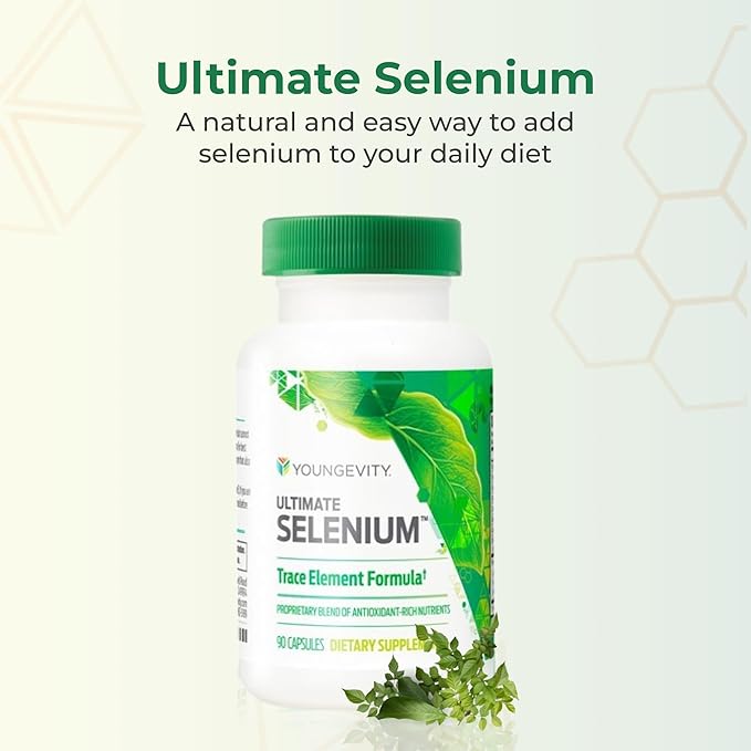 Youngevity Ultimate Selenium + Cofactors - Essential Mineral Supplement for Immune Support Antioxidant Defense Thyroid Function and Cellular Health (I-selenomethionine) - (90 Capsules)