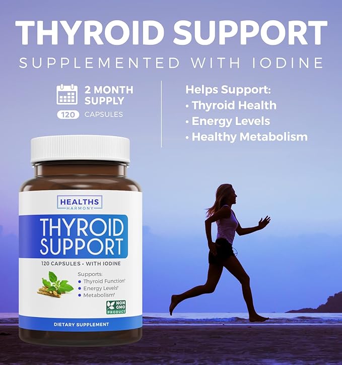 Bundle of Thyroid Support &amp Sea Moss - Sea Moss Thyroid Care Pack - Thyroid Support with Iodine (120 Caps) &amp Irish Sea Moss Capsules - Raw Vegan Supplement with BioPerine (Non-GMO &amp Organi