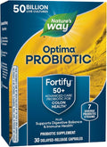 Nature's Way Fortify Optima Probiotic for Adults 50+ 50 Billion Live Cultures Supports Digestive Balance Colon &amp Immune Health* No Refrigeration Needed 30 Capsules (Packaging May Vary)