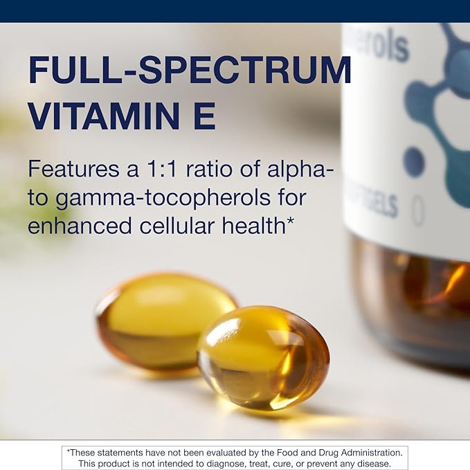 Metagenics Vitamin E Mixed Tocopherols - High Potency Antioxidant Supplement with Alpha &amp Gamma Tocopherols - Supports Heart Immune &amp Cellular Health - Non-GMO Gluten-Free - 60 Softgels