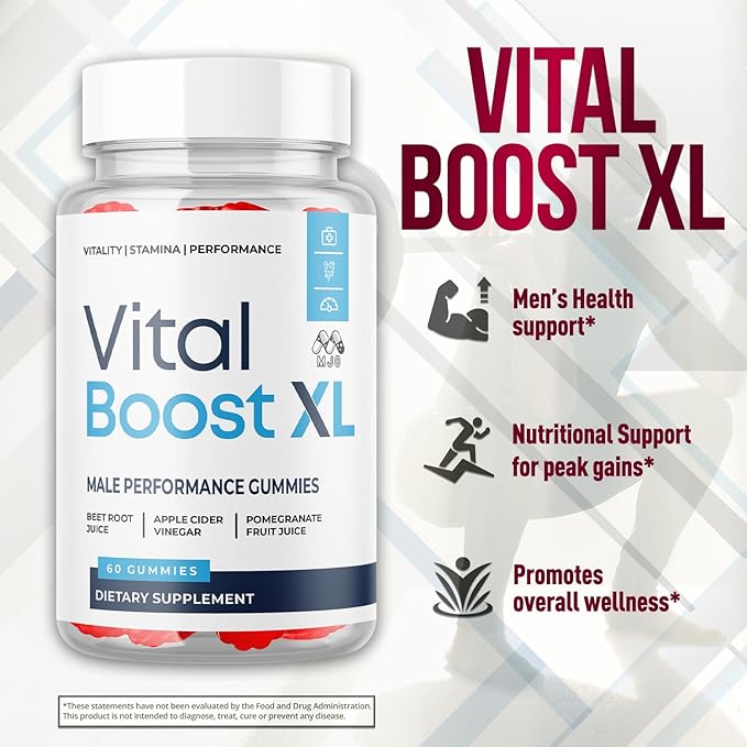 (5 Pack) Vital Boost XL Gummies Official VitalBoost X L Gummys for Men with All Natural Ingredients Vital Boost XL Advanced for Wellness Support with Premium Active Lifestyle Vitamins (300 Gummies)
