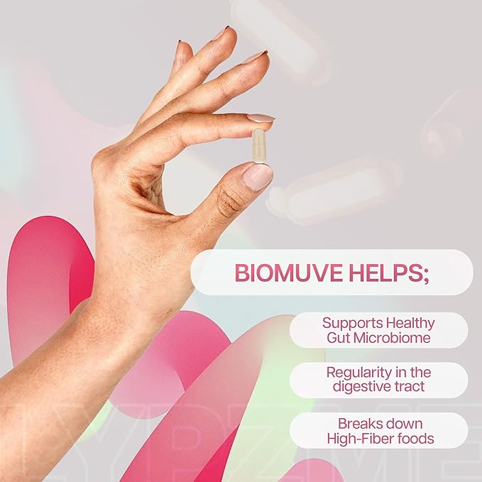 Houston Enzymes Biomuve – 120 Capsules | Professionally Formulated to Maintain Regularity &amp Healthy Bowel Movements | Unique Combination of Enzymes Probiotics Prebiotics &amp Botanicals
