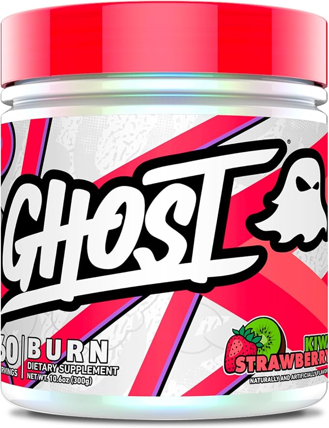 GHOST Burn Weight Management Powder Kiwi Strawberry (60 Servings) - Metabolism &amp Energy Support Supplement for Men &amp Women - Natural Caffeine L-Carnitine &amp L-Tyrosine - Soy &amp Sugar-F