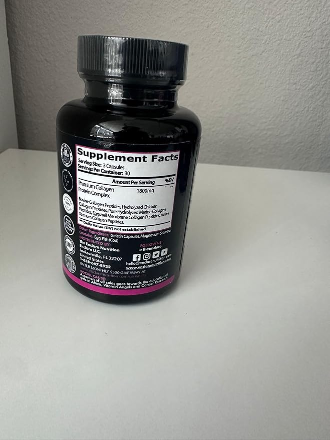 Collagen Pills - Beautify Multi Collagen Complex Capsules Type I II III V X | Extra Strength Hydrolyzed Collagen Peptides Supplements. Hair Skin Nails Vitamins 1800mg Collagen Capsules (1)