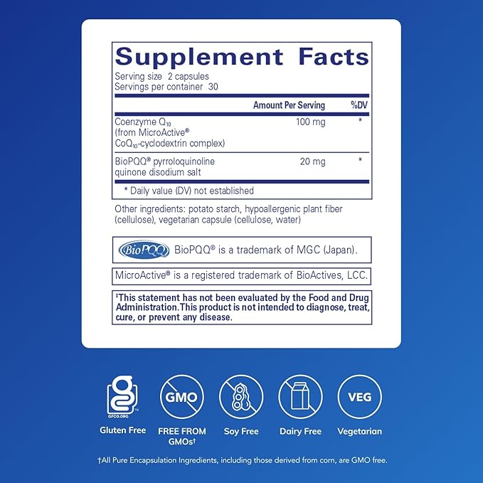 Pure Encapsulations SR-CoQ10 with PQQ - Heart Health Support* - Sustained Release Technology - Antioxidants Supplement - Gluten Free Vegetarian &amp Non-GMO - 60 Capsules