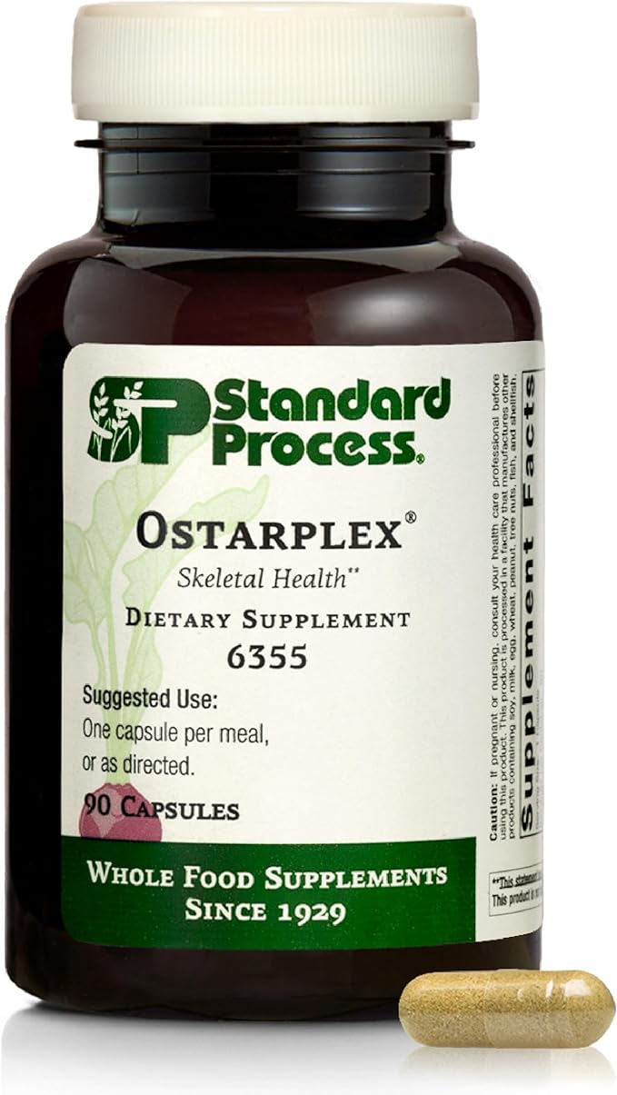 Standard Process Ostarplex - Dietary Supplement for Connective Tissue Health - Aids Liver Health &amp Function - Contains Vitamin B6 - Non-Dairy - 90 Capsules (90 Servings)