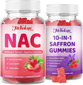 NAC Gummies and Saffron for Kids &amp Adults Strawberry &amp Raspberry Flavor 120 Counts Bundle