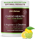 Life's Fortune L Arginine L Citrulline Supplement Powder - High Potency Nitric Oxide Supplement Booster with Natural Lemon Lime Flavor - Cardio Health Blood Pressure and Vascular Support - 258g