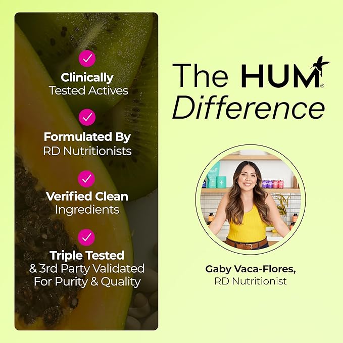HUM Flatter Me Digestive Enzymes for Women &amp Men Digestive Health Bloating Supplement with Ginger &amp Peppermint Leaf Fast Acting Anti Bloat Pills Multi Enzyme for Debloating Vegan 60 Capsul
