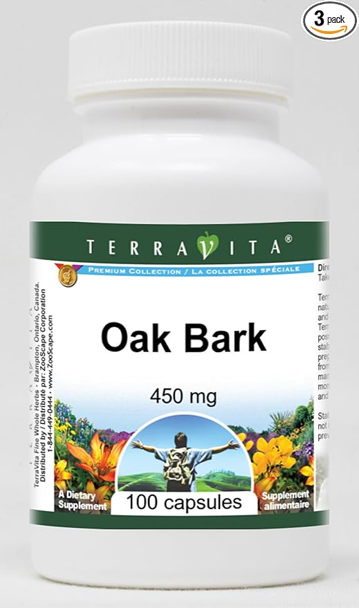 Oak Bark - 450 mg (100 Capsules ZIN: 511659) - 3 Pack