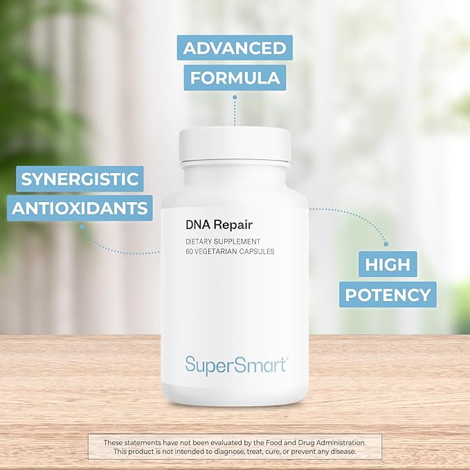 Supersmart DNA Repair (Advanced Formula) - with AC-11 Sulforaphane Glucosinolate SOD Gliadins Complex - High Potency Antioxidant Supplement | Non-GMO &amp Gluten Free - 60 Vegetarian Capsules