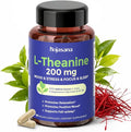 L Theanine 200mg with Saffron GABA Magnesium Glycinate &amp Vitamin B6 L-Theanine Supplement Advanced Complex Formula for Mood Relaxation &amp Stress Relief &amp Sleep Support 60 Vegan Capsules