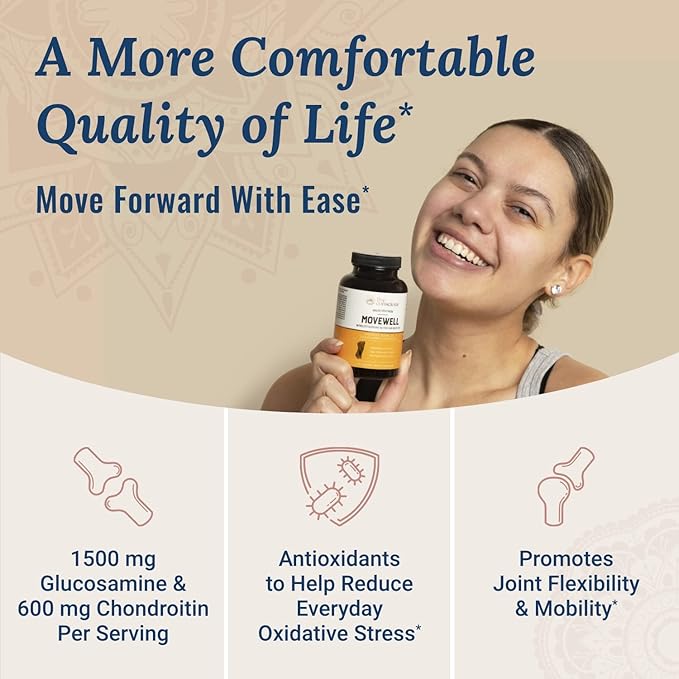 Live Conscious Glucosamine Chondroitin with MSM Hyaluronic Acid and More - MoveWell Joint Health Supplement