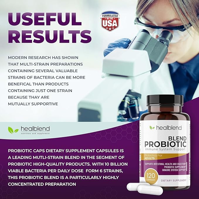 Probiotic Caps Dietary Supplement Capsules Probiotic for Women and for Men Digestive Health Immune System Support Non-GMO Gluten-Free 120 Veg Caps (2)