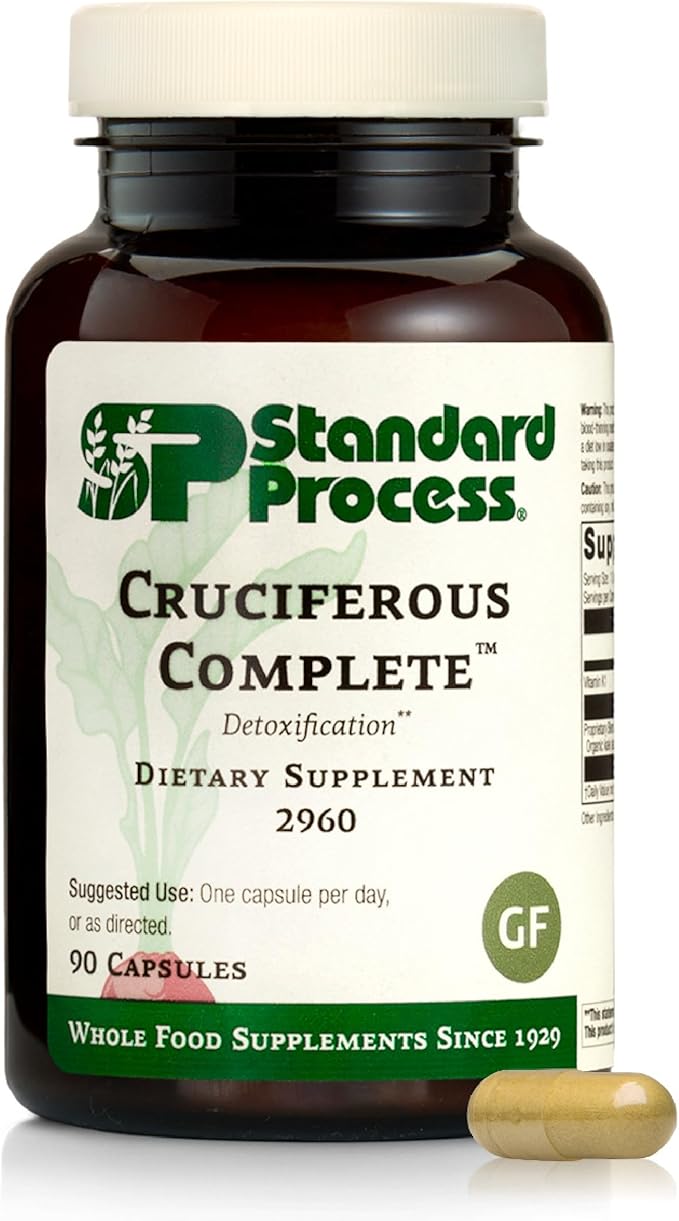 Standard Process Cruciferous Complete - Whole Food Antioxidant Detox and Liver Support with Vitamin K Organic Kale and Brussel Sprouts - 90 Capsules