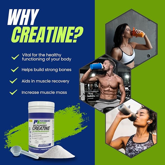 Performance Inspired Nutrition Micronized Creatine Monohydrate – 100% Pure Unflavored No Fillers – Supports Muscle Growth &amp Recovery – 1.1 lb